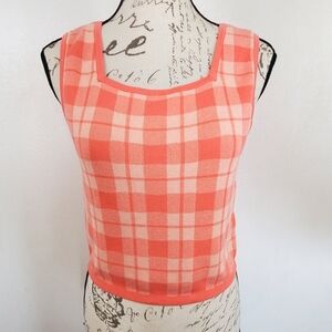 Kate Spade Sweater Pink Knit Sleeveless Tank Top Size M Preppy